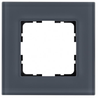 Рамка 1-постовая, стекло цвет Маренго, G1001GC, Jasmart Рамка 1-постовая, стекло цвет Маренго, G1001GC, Jasmart