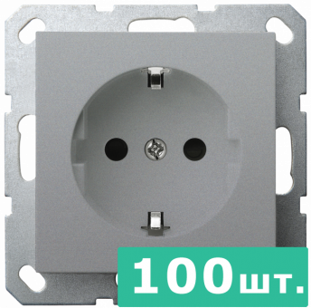 Розетка SHUKO© с защитными шторками 16A 250V~ 2P+T, цвет Алюминий, JASMART, набор, 100 шт. Розетка SHUKO© с защитными шторками 16A 250V~ 2P+T, цвет Алюминий, JASMART, набор, 100 шт.