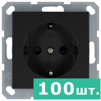 Розетка SHUKO© с защитными шторками 16A 250V~ 2P+T, цвет Антрацит, JASMART, набор, 100 шт. Розетка SHUKO© с защитными шторками 16A 250V~ 2P+T, цвет Антрацит, JASMART, набор, 100 шт.