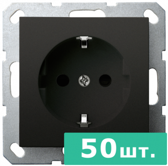 Розетка SHUKO© с защитными шторками 16A 250V~ 2P+T, цвет черный матовый (soft touch), JASMART, набор, 50 шт. Розетка SHUKO© с защитными шторками 16A 250V~ 2P+T, цвет черный матовый (soft touch), JASMART, набор, 50 шт.