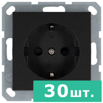Розетка SHUKO© с защитными шторками 16A 250V~ 2P+T, цвет Антрацит, JASMART, набор, 30 шт. Розетка SHUKO© с защитными шторками 16A 250V~ 2P+T, цвет Антрацит, JASMART, набор, 30 шт.
