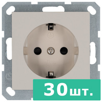 Розетка SHUKO© с защитными шторками 16A 250V~ 2P+T, цвет Тауп, JASMART, набор, 30 шт. Розетка SHUKO© с защитными шторками 16A 250V~ 2P+T, цвет Тауп, JASMART, набор, 30 шт.