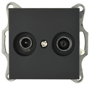 Розетка TV+FM ?9.5mm оконечная с накладкой, цвет черный матовый (soft touch), G6204PB, Jasmart Розетка TV+FM ?9.5mm оконечная с накладкой, цвет черный матовый (soft touch), G6204PB, Jasmart